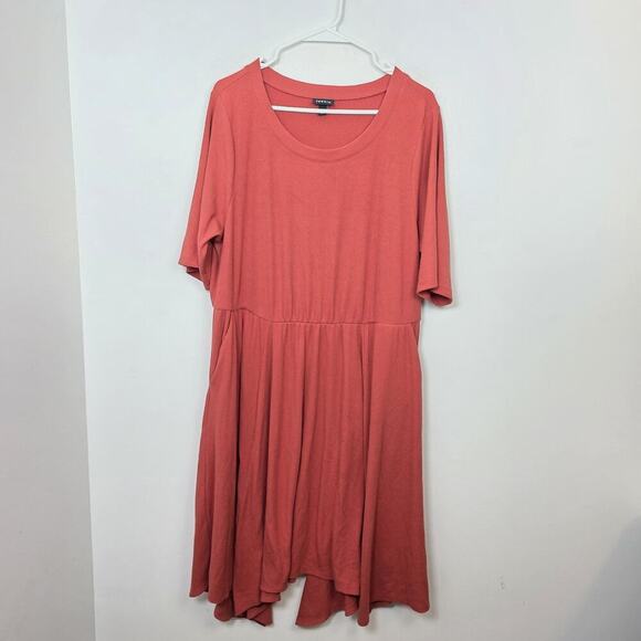 torrid Dresses & Skirts - Torrid Orange Ribbed Stretchy Soft Handkerchief Hem Casual Midi Dress Size 3X